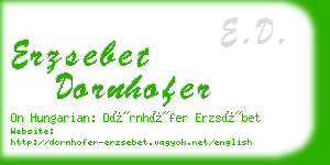 erzsebet dornhofer business card